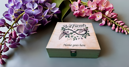 Engraved Wood Keepsake Box - Best Friends