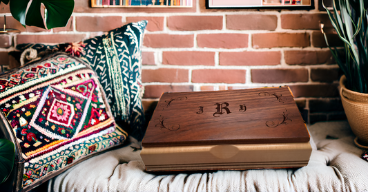 Monogrammed Walnut Keepsake Box