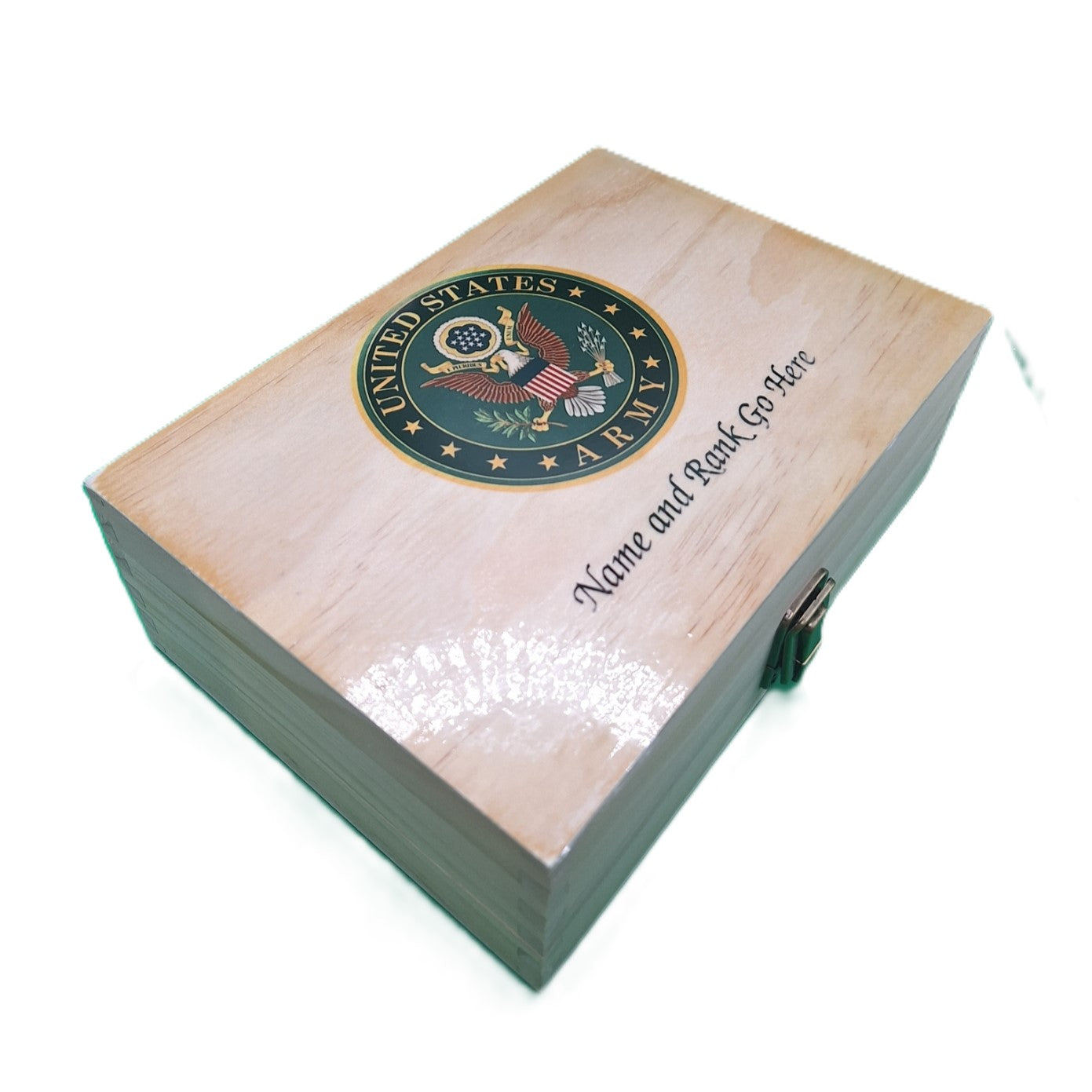 Medium Personalized Veteran's Decorative Wood Memory Box for Keepsake Storage with Hinged Lid-AIr Force, Army, Coast Guard, Marine Corps, Navy