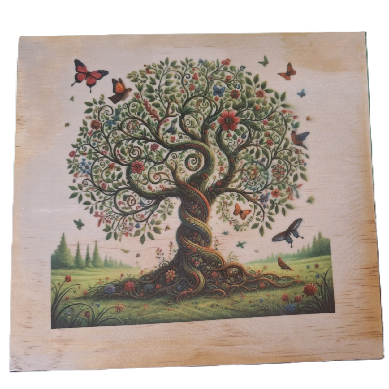 Medium Engraved Wood Memory Box for Keepsake Storage - Tree of Life