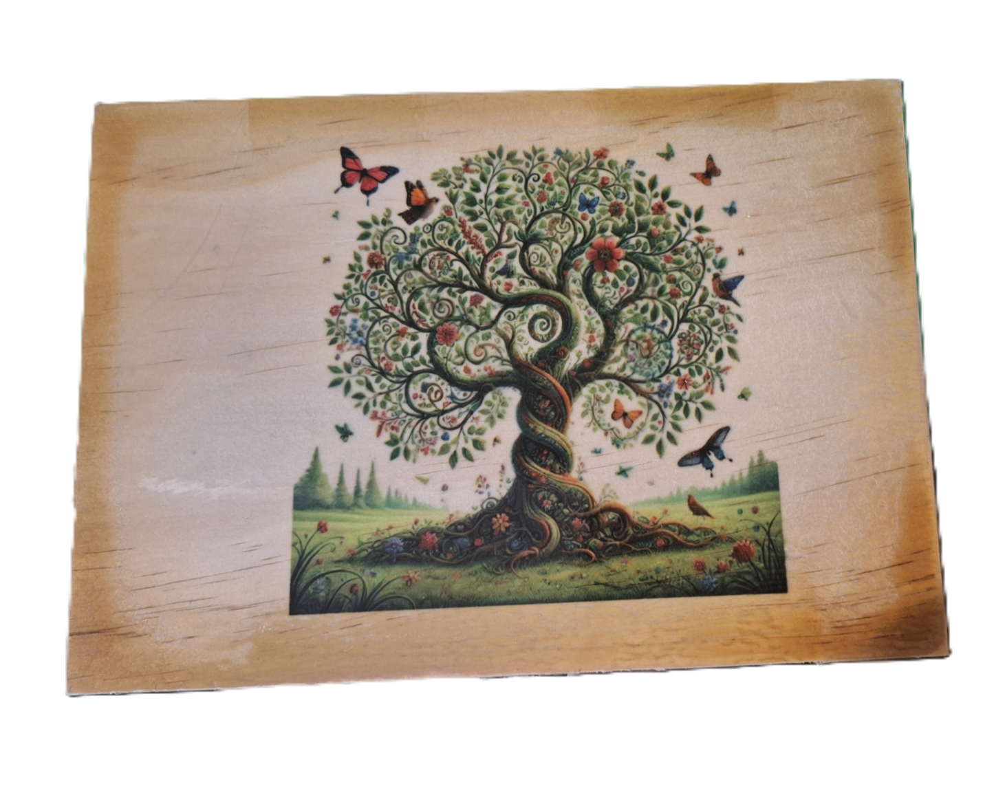 Medium Engraved Wood Memory Box for Keepsake Storage - Tree of Life