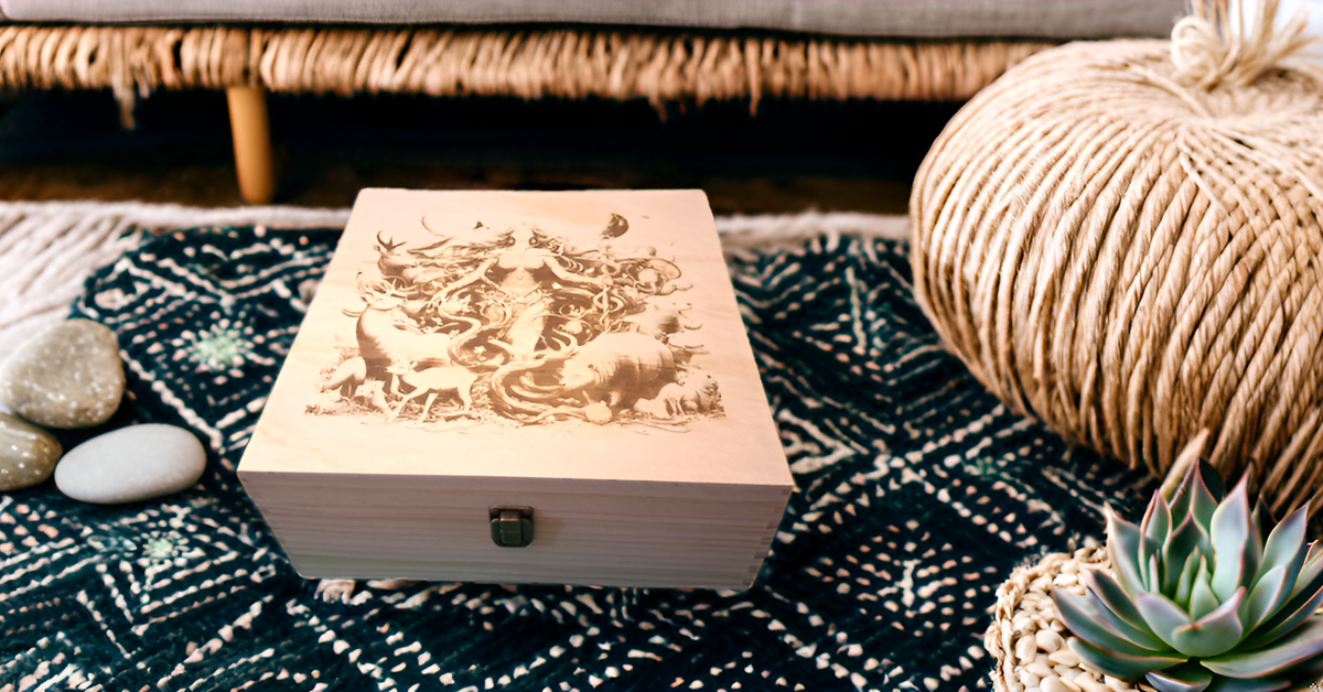 Engraved Mother Earth keepsake box