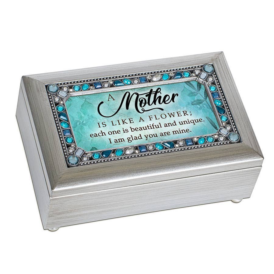 Mother Petite Silver Jeweled Music Box